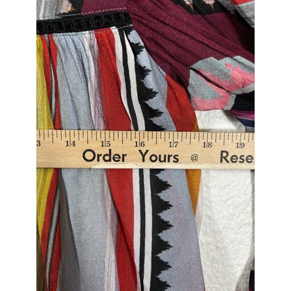 Anthropologie Blank London Miranda Peasant Blouse XXS Multicolor Striped Viscose - Picture 5 of 9